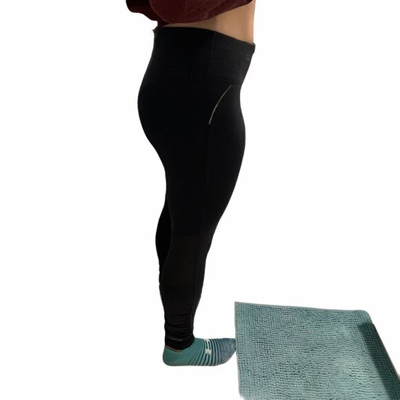 Athleta Pants - Athleta Cropped Leggings Toggle Drawstring Hidden Pocket Grey/Blue Medium VGUC